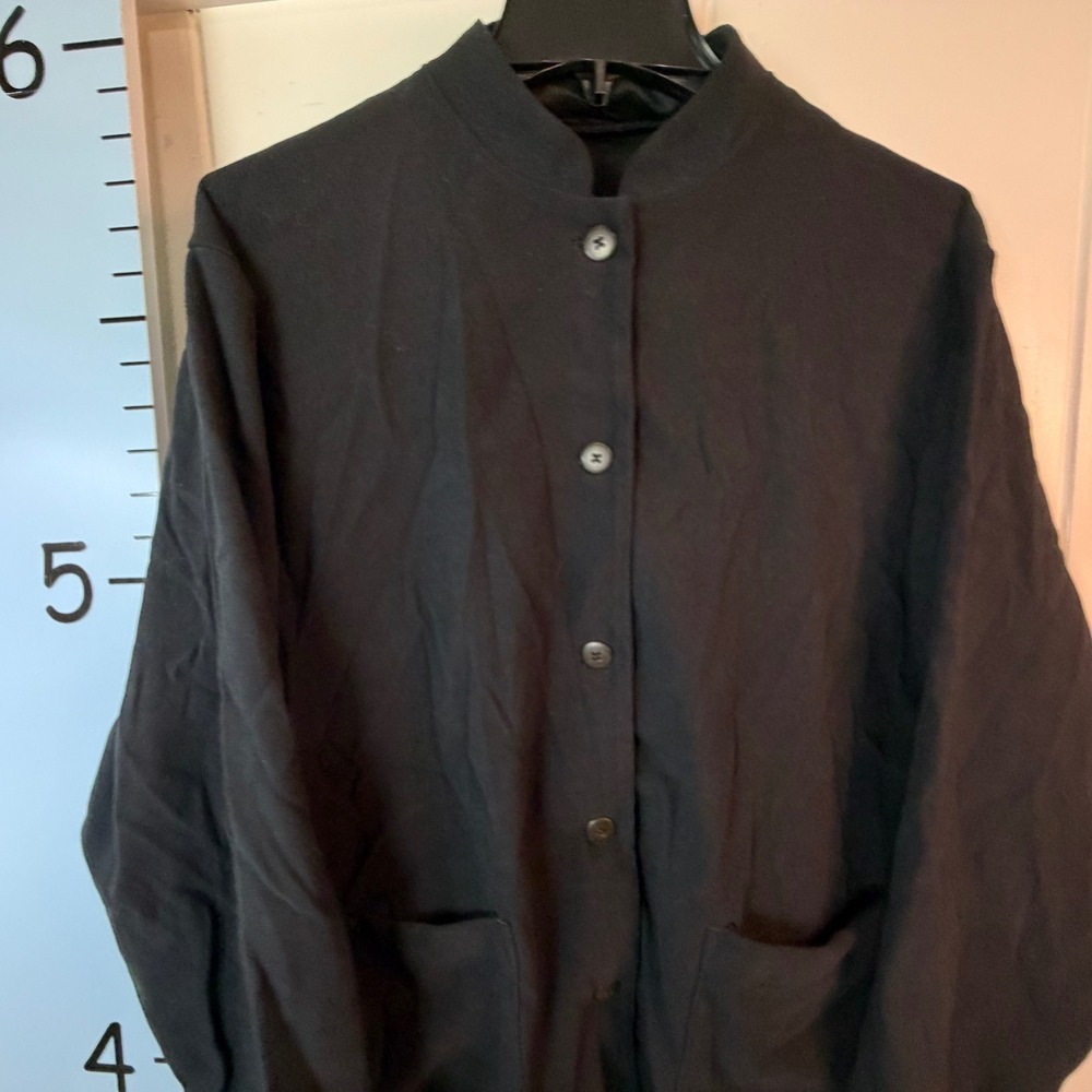 REI Goth‎ Black Button-down Shacket Women's Large Outdoors Travel Minimalist